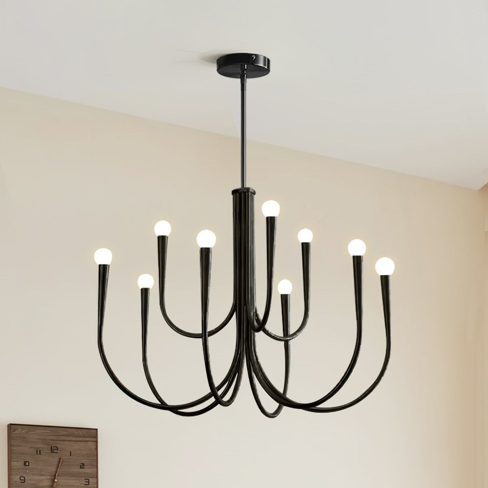 Luren Light Luxury Candle Iron Branch Chandelier