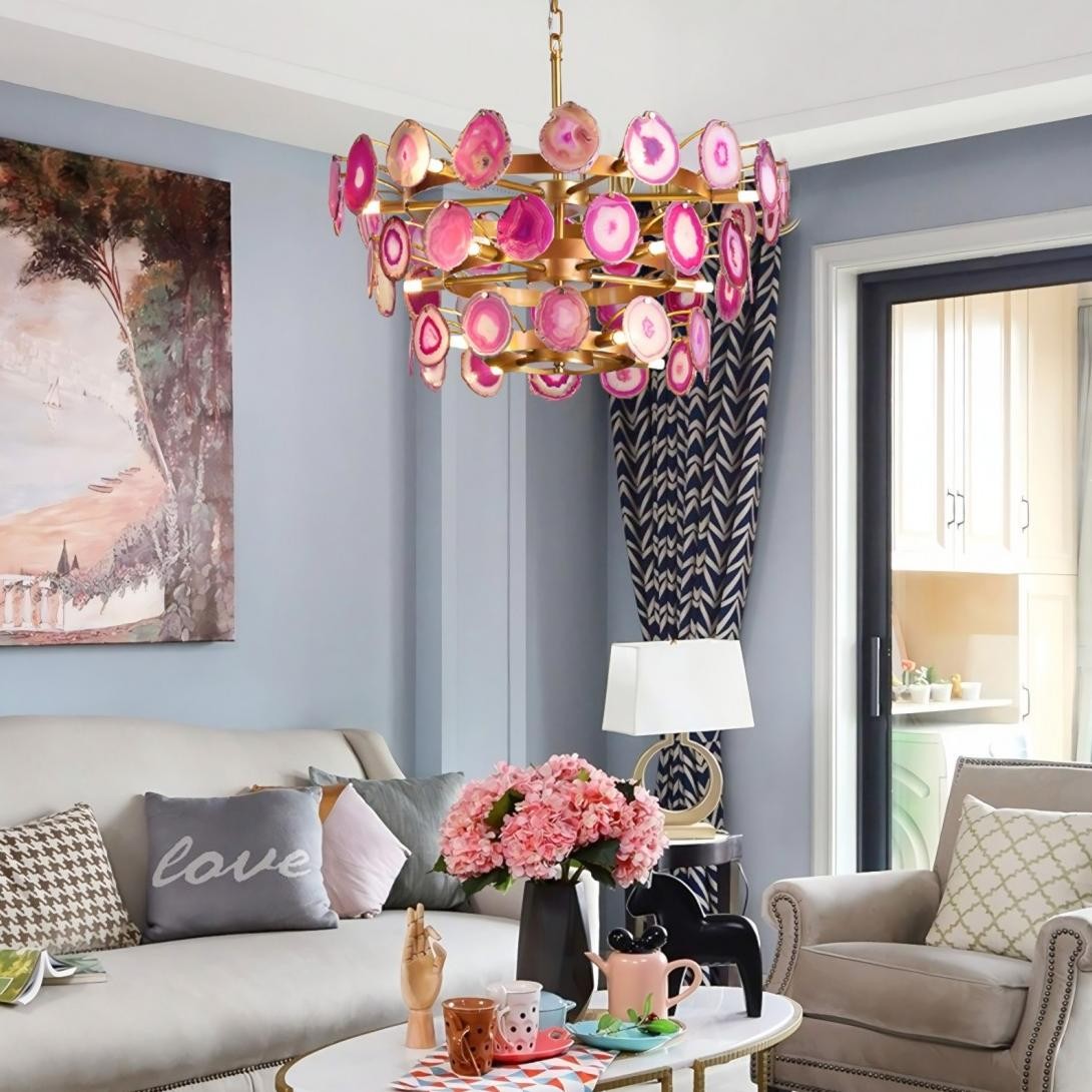 Gideon Slice Agate Tower Chandelier