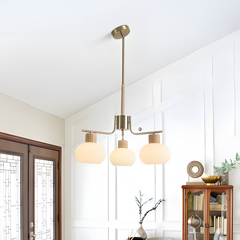 Jesper Gold Modern Frosted Glass Chandelier
