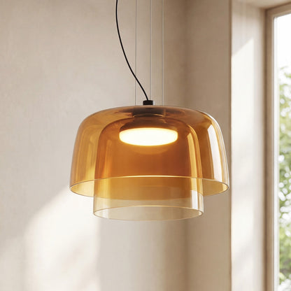 Zaire Bowl Shaped Layer Stained Glass Pendant Light