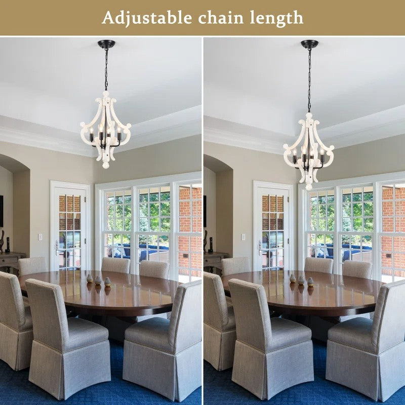 Astridina Rustic Antique Wooden French Country Chandelier