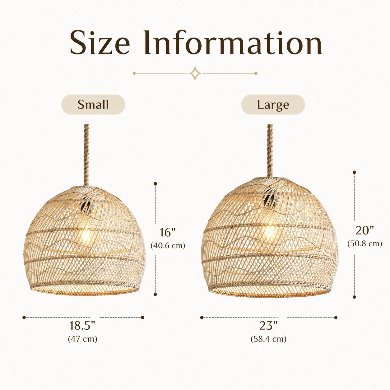 Laura Bohemian Style Bleached Rattan Pendant Light