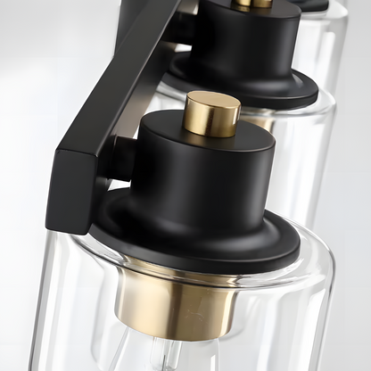 Dyril Modern Matte Black Cylinder Glass Sconce