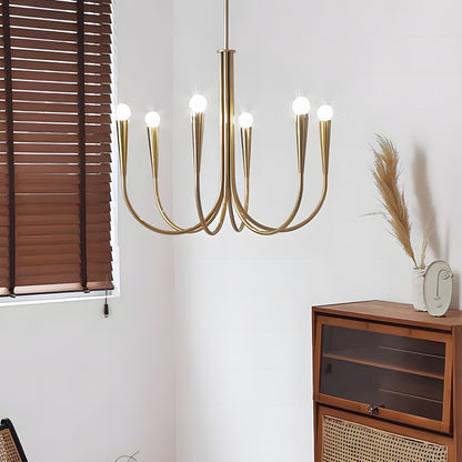 Luren Light Luxury Candle Iron Branch Chandelier
