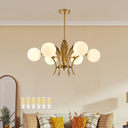 Zephyr Luxury 6-Lights Globe Glass Chandelier