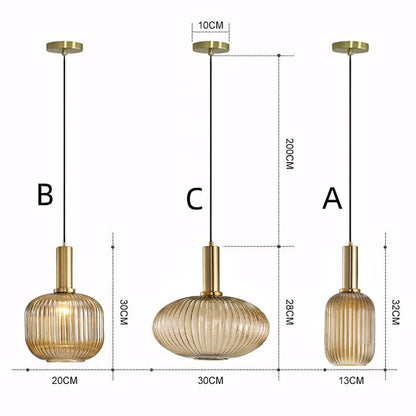 Zarek Lantern Shape Vertical Striped Stained Glass Pendant Light