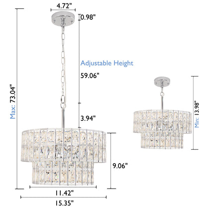 Gracie Luxurious Double Drum Crystal Chandelier