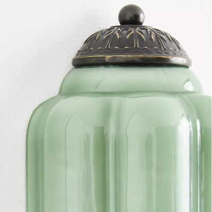 Michael Vintage Eloise Milk Glass Flush Wall Light