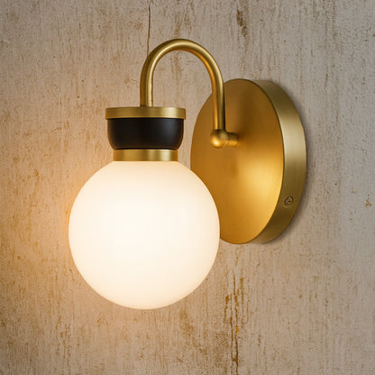 Theodore Vintage Opal Glass Wall Sconce