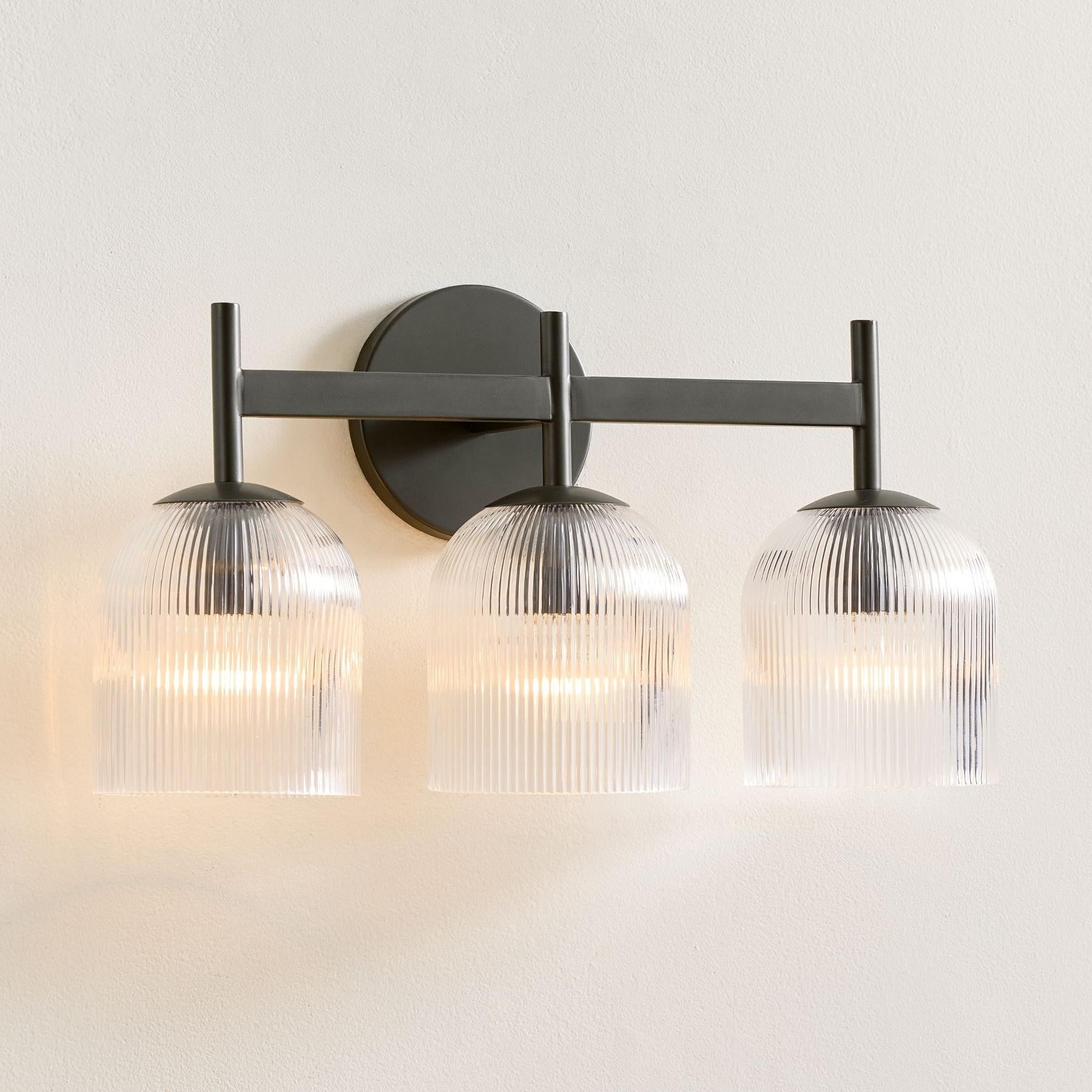 Alain Cooper Ribbed Glass Wall Sconce