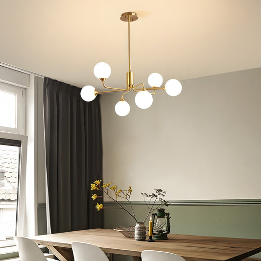 Alis Luxury White Glass Ball Chandelier