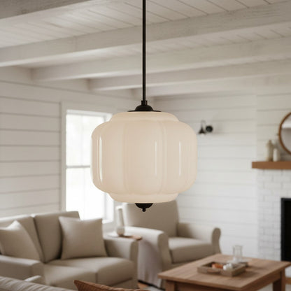 Myric Vintage Milk Glass Oiled Brass Eloise Pendant Light