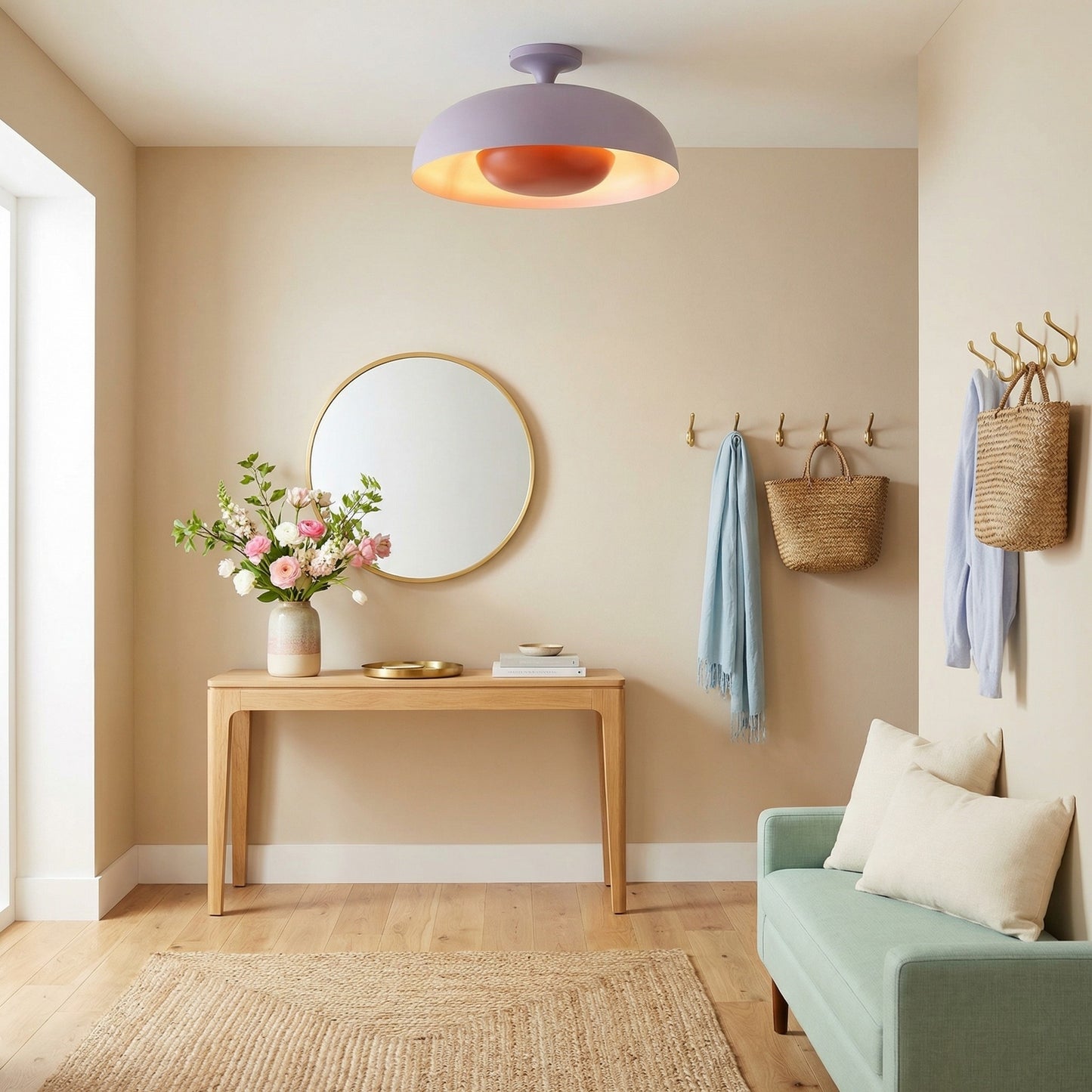 ‎Angelica Modern Yellow Metal Round Ceiling Light