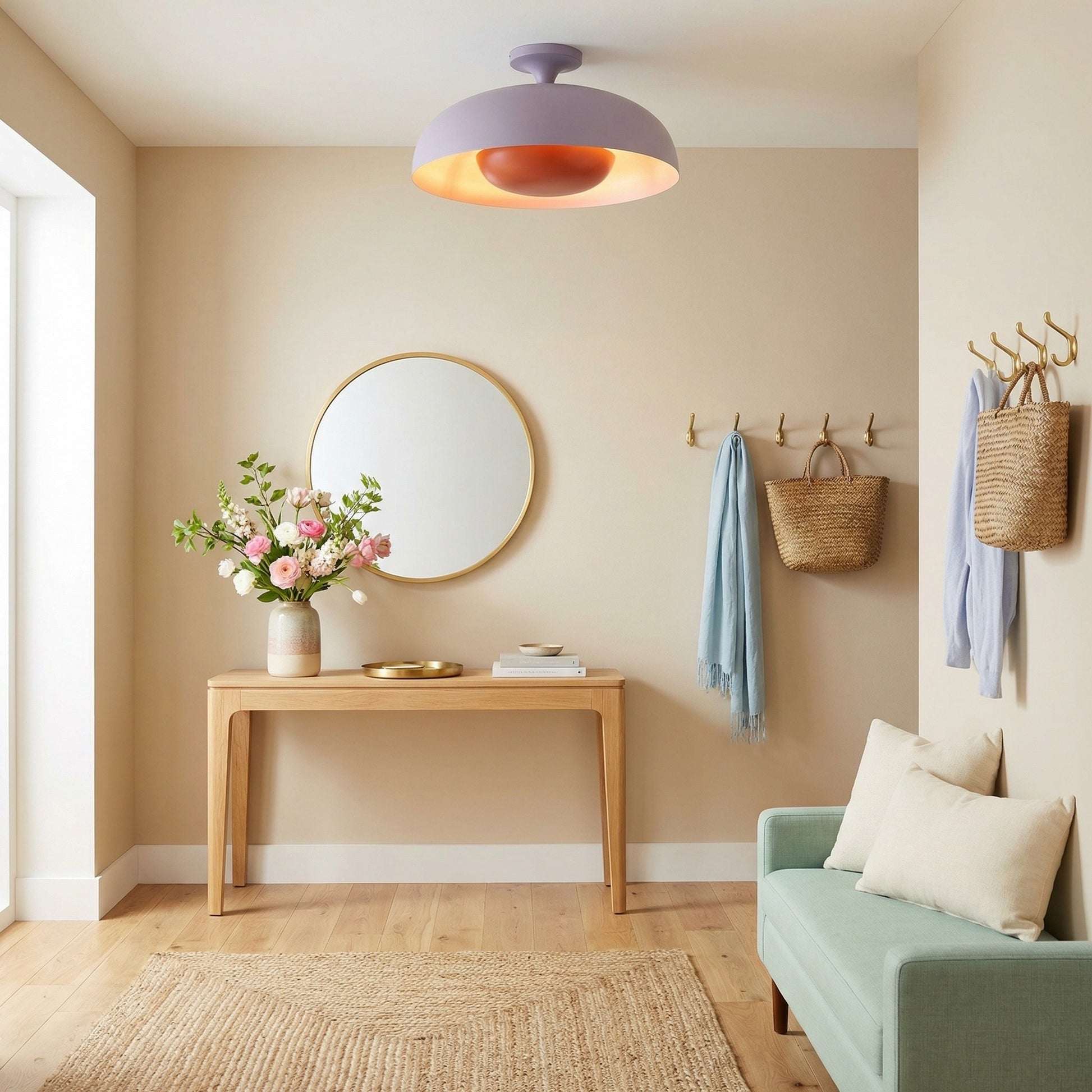 ‎Angelica Modern Yellow Metal Round Ceiling Light