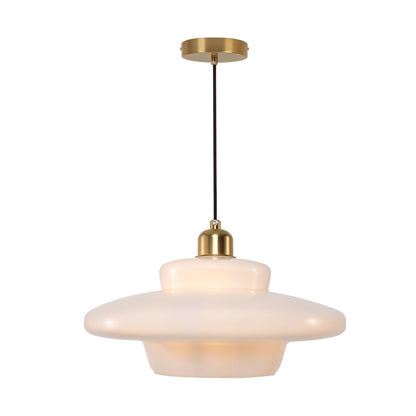 Ritika Vintage Art Cream Multi-Shape Glass Pendant Light