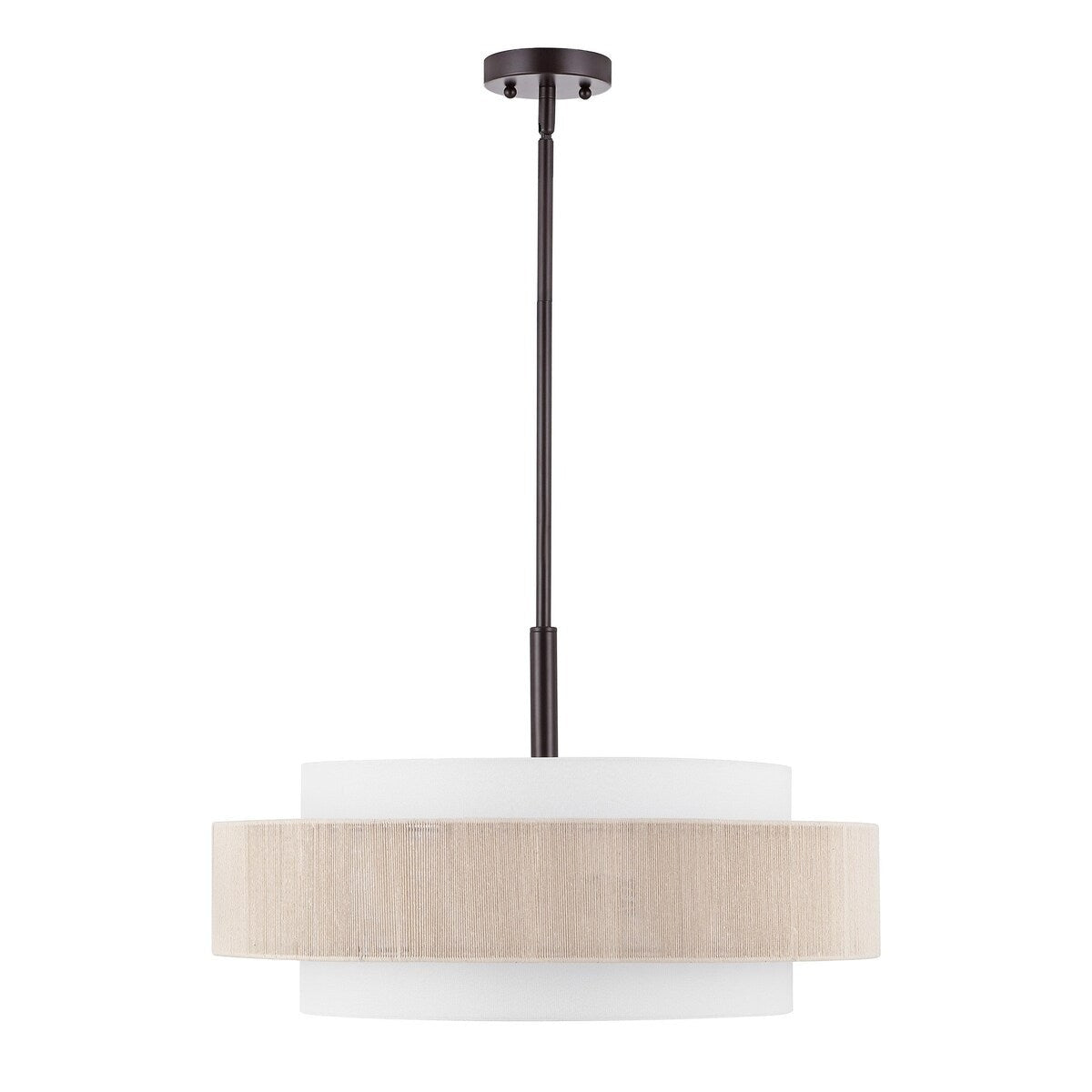 Tim Scandinavian Tiered Fabric Drum Chandelier