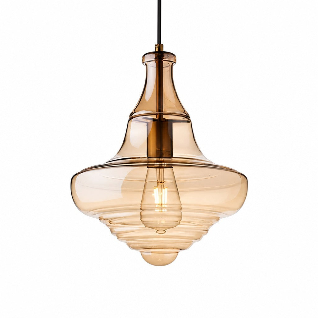 Helix Modern Glass Spool Pendant Light