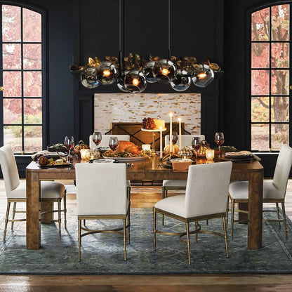 Malley Modern 8-Light Black Globe Glass Chandelier