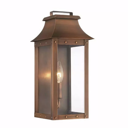 Montague Vintage Brass Outdoor Waterproof Wall Mounted Lantern Sconce