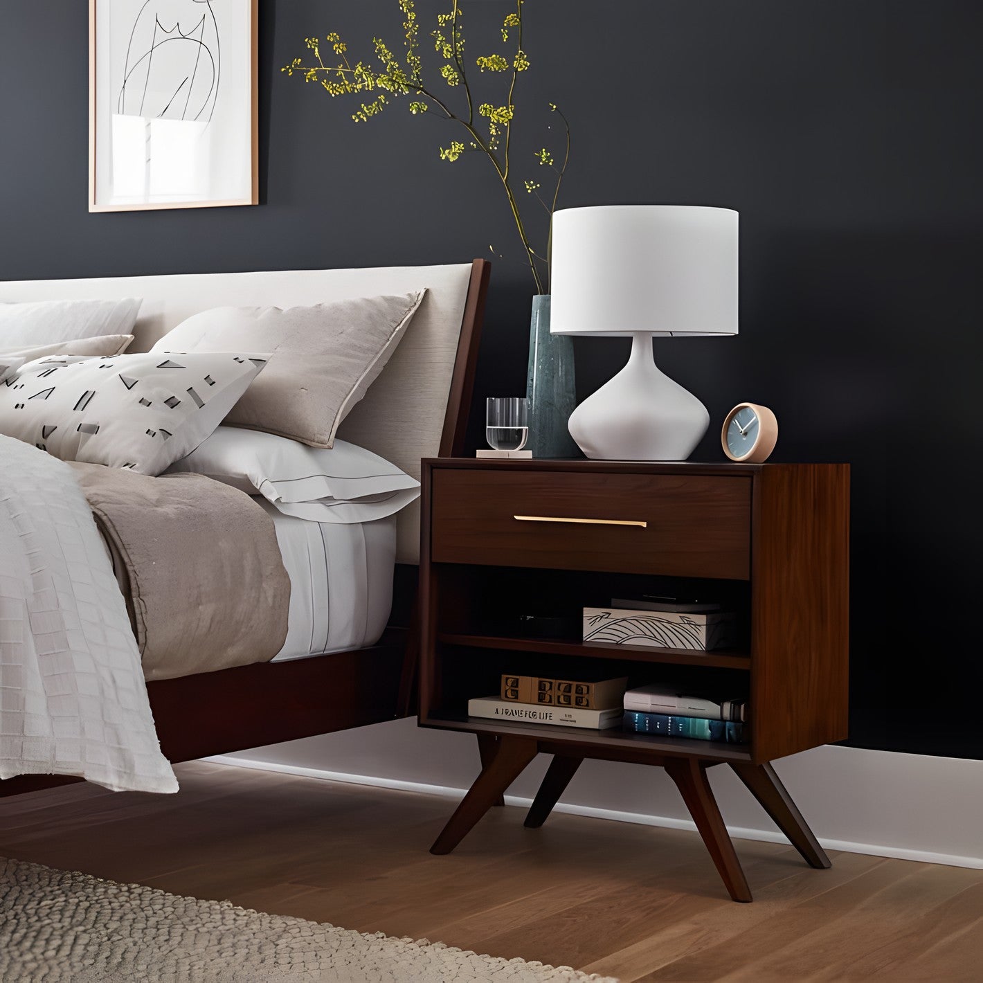 Daphne Vintage Ceramic Linen Shade Table Lamp
