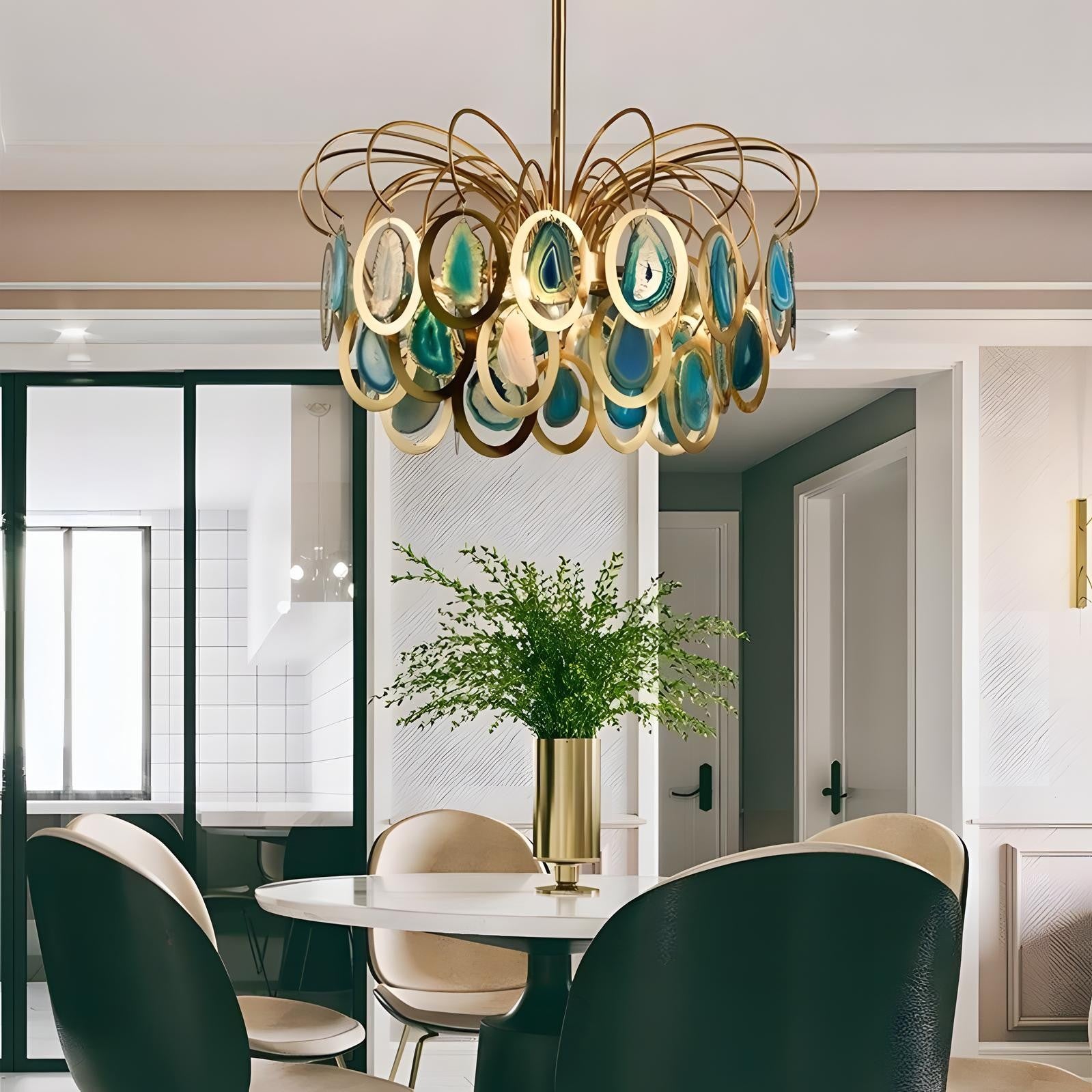 Nia Luxury Slice Agate Chandelier