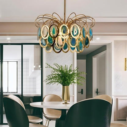 Nia Luxury Slice Agate Chandelier