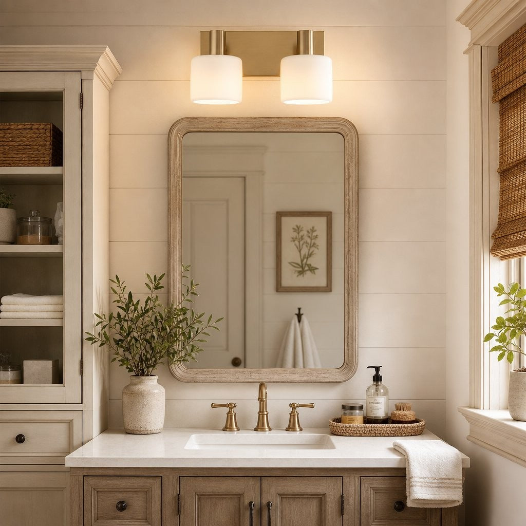 Aura Modern Brass Cylinder Porcelain Wall Sconce