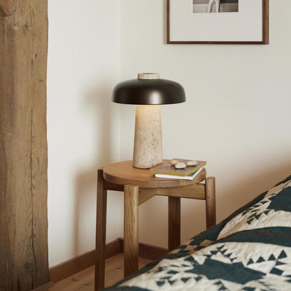 Salma Travertine Mushroom LED Table Lamp