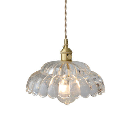 Worlanth Mid Century Clear Glass Flower Pendant Light
