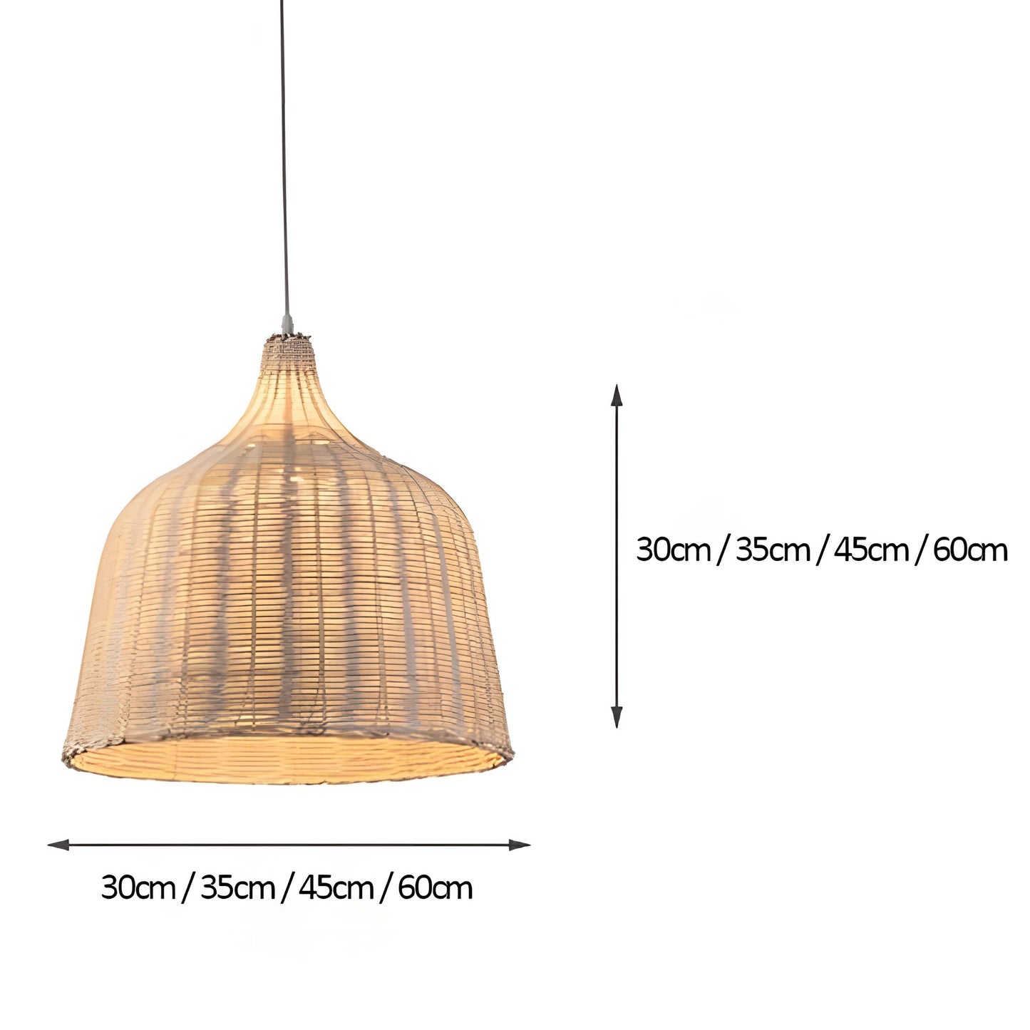 Galatea Boho Bell Shaped Rattan Chandelier