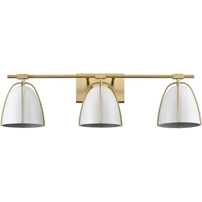 Glyntor 3 Light Metal White Cage Bathroom Vanity Light
