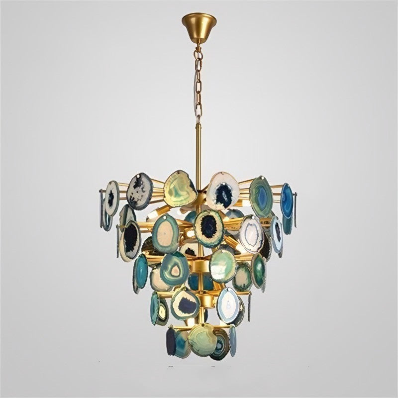Gideon Slice Agate Tower Chandelier