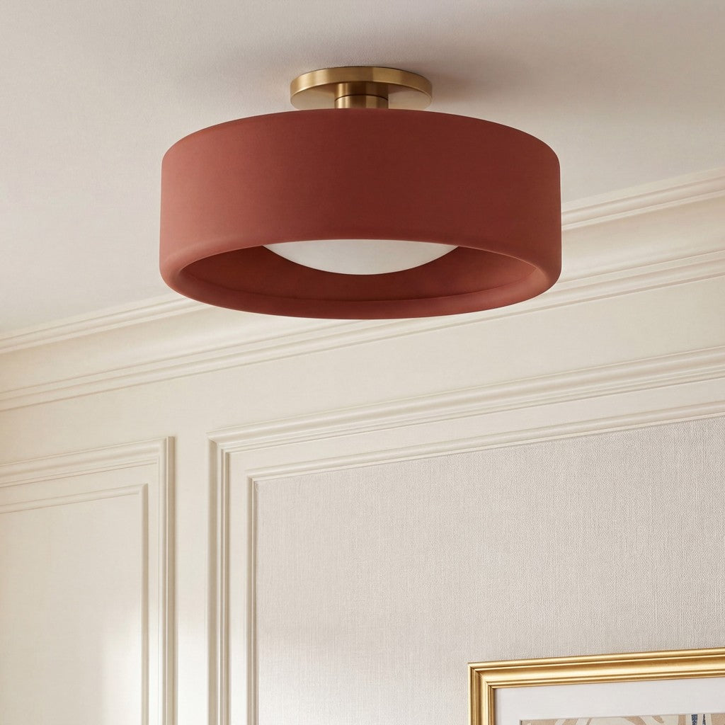 Aura Modern Porcelain Flush Mount Ceiling Light