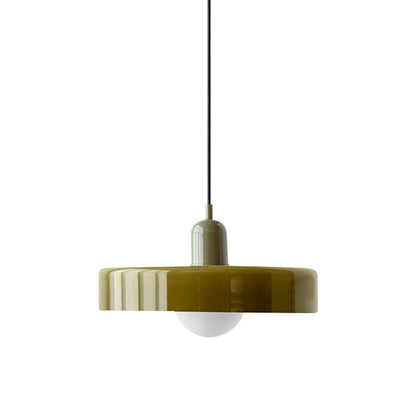 Xanadu Bauhaus Stained Glass Disc Pendant Light