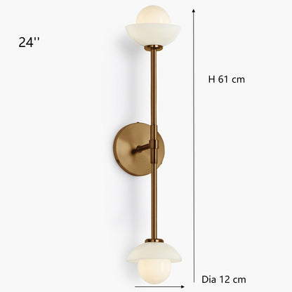 Brianna Farmhouse Alabaster Double Globe Sconce