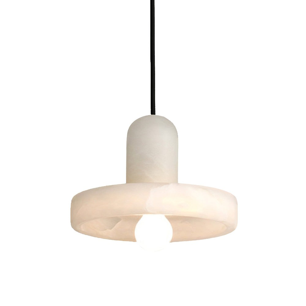Vyndorix Farmhouse Hat Shaped Alabaster Pendant Light