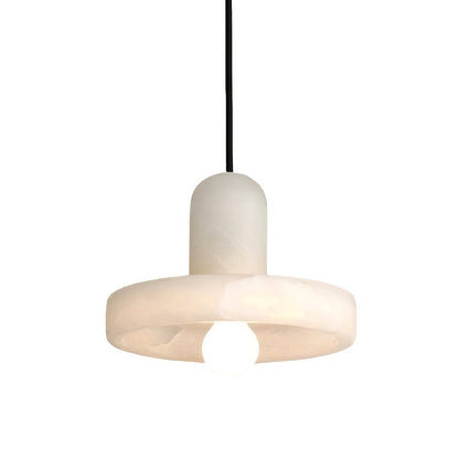 Vyndorix Farmhouse Hat Shaped Alabaster Pendant Light