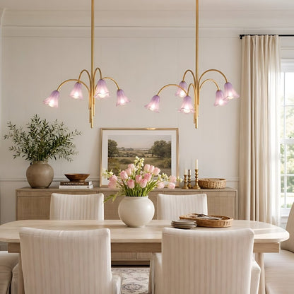 Fletcher Modern Colorful Floral Glass Fazzo Chandelier