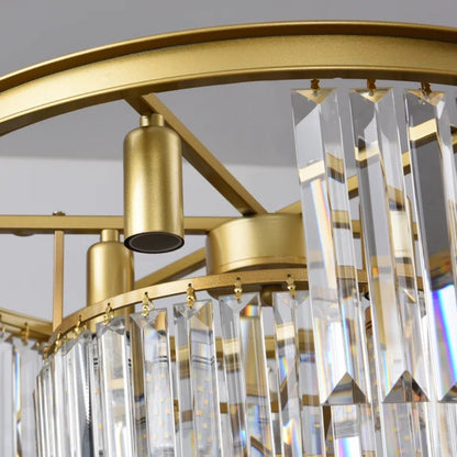 Brigitte Luxurious Three Layer Crystal Flush Mount Chandelier