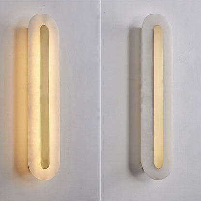 Ozeki Minimalist Brass And Genuine Alabaster Sconce