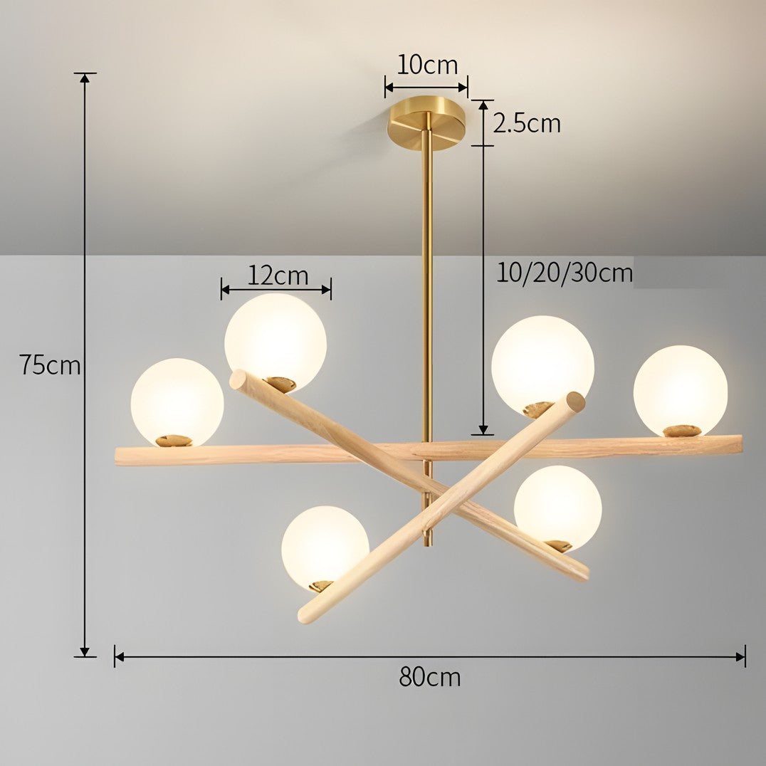 Delilah Minimalist Line Ball Chandelier