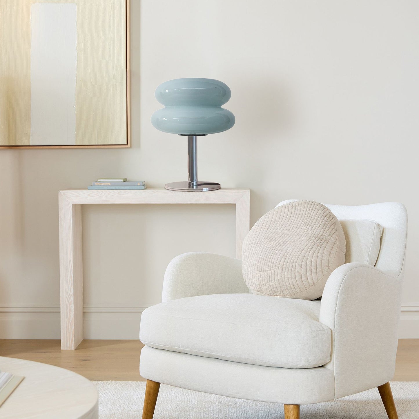 Josie Cream Glass Bauhaus Style Table Lamp