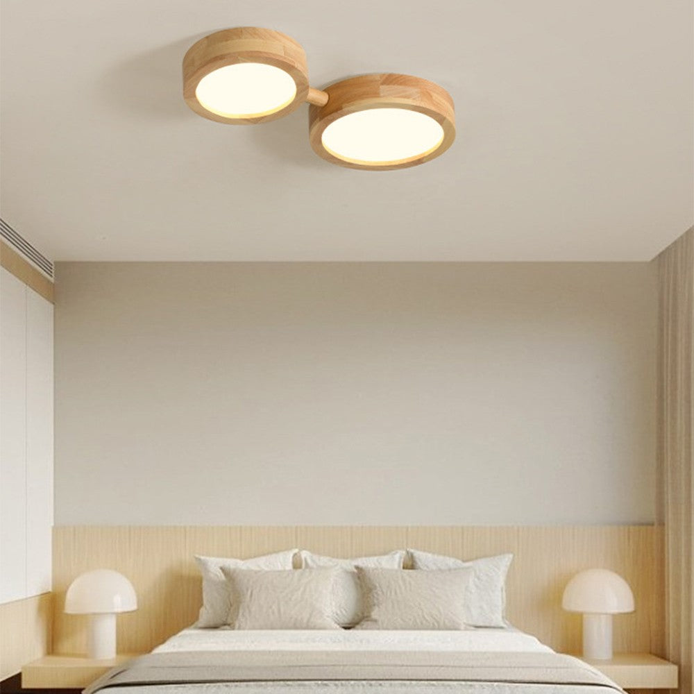 Phelith Modern Multi Heads Wood LED Ceiling Light