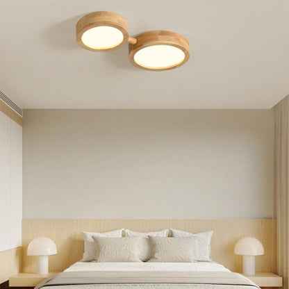 Phelith Modern Multi Heads Wood LED Ceiling Light