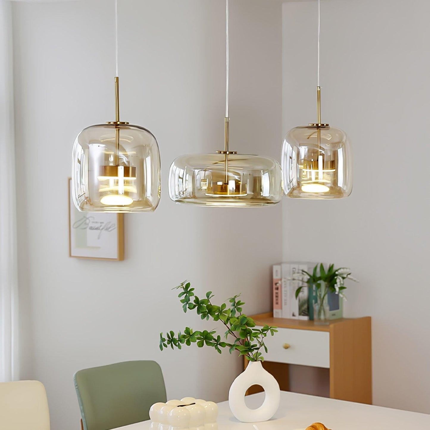 Raith Mouth Blown Glass Shade Pendant Light