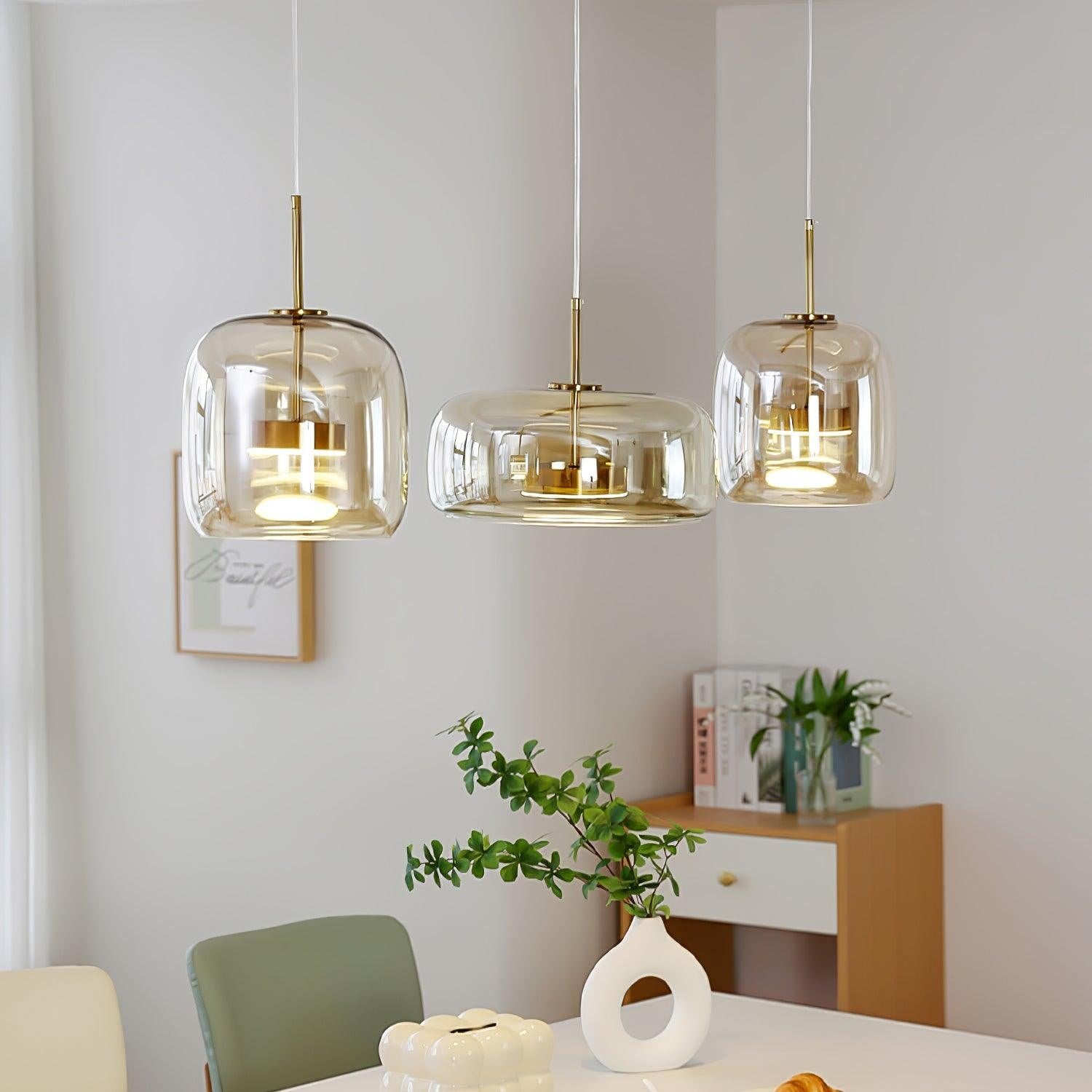 Raith Mouth Blown Glass Shade Pendant Light