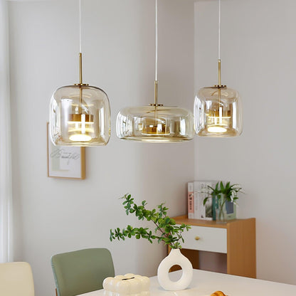 Raith Mouth Blown Glass Shade Pendant Light