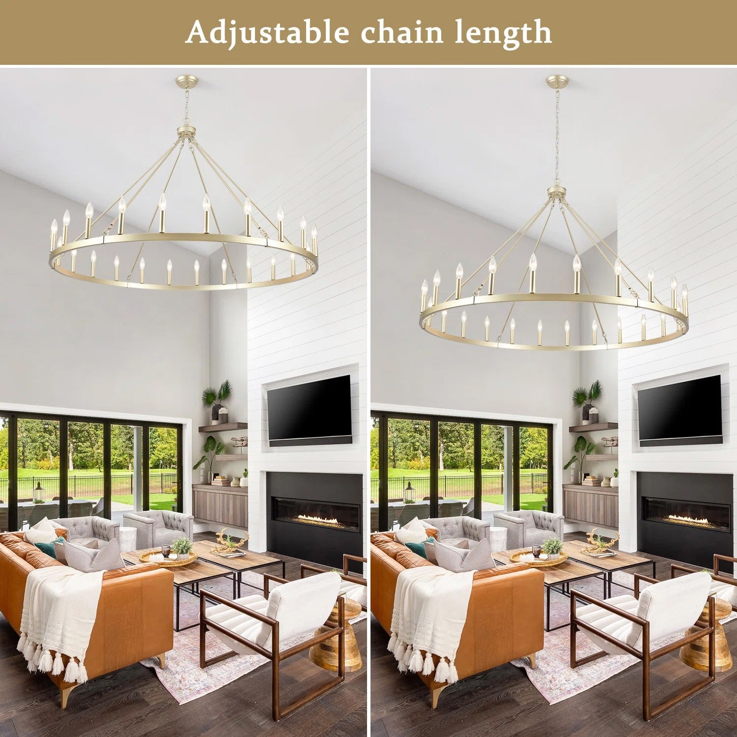 Raeth Farmhouse 24 Lights Wagon Wheel Candle Style Chandelier