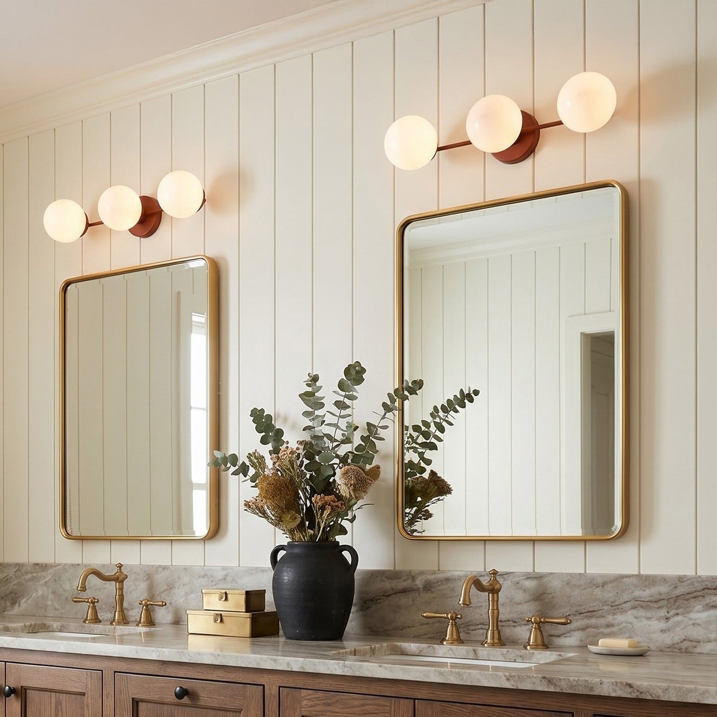 Philo Nordic 3-light Glass Globes Wall Light