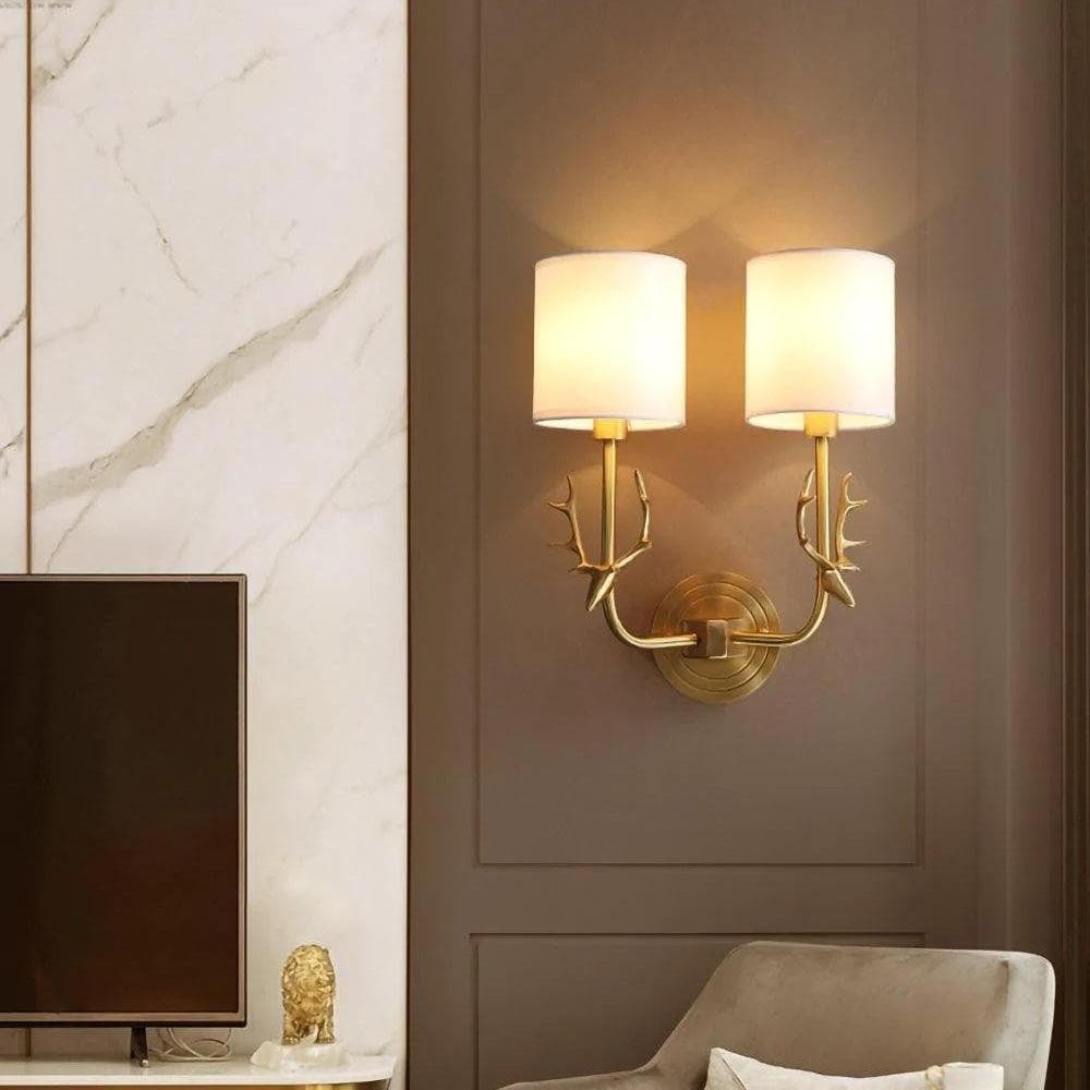 Akshara Farmhouse Brass Deer Head Wall Light